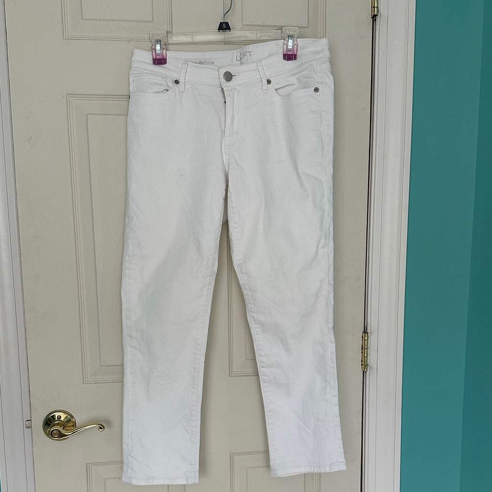 Ann Taylor Women's Straight Leg White Jeans
